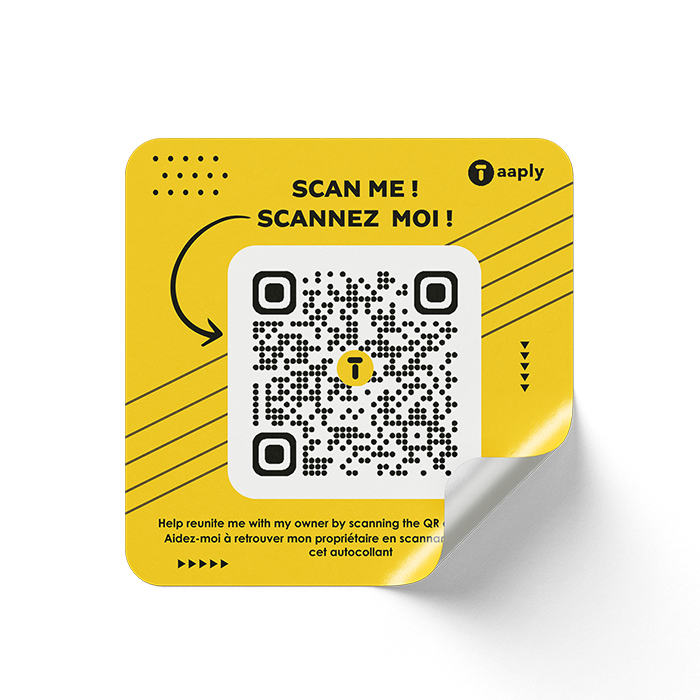 Taaply Smart Sticker – Lost & Found Contact Sticker